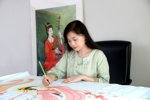 于静：工笔仕女香 古韵流芳雅